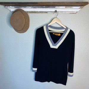 Tory Burch Sweater 100% Wool 3/4 Sleeve
